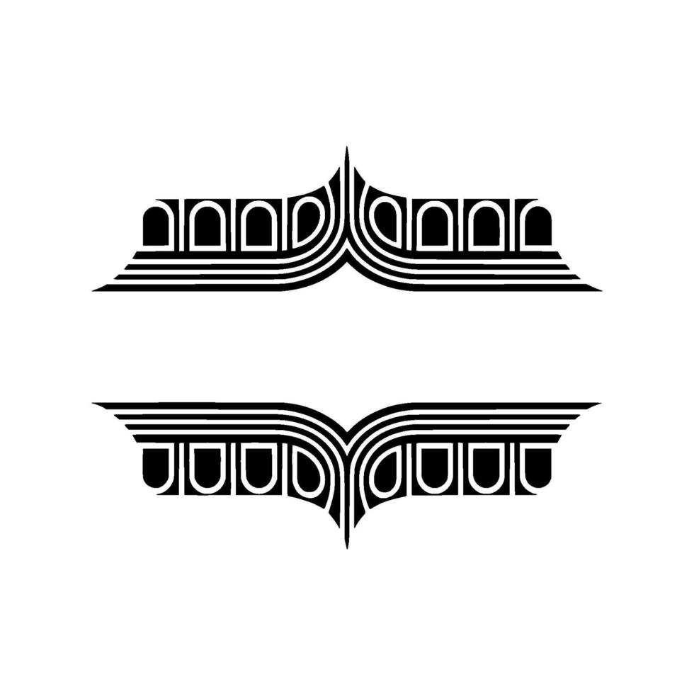Art Deco Ribbon Ornament, Elegant Vintage Elements vector