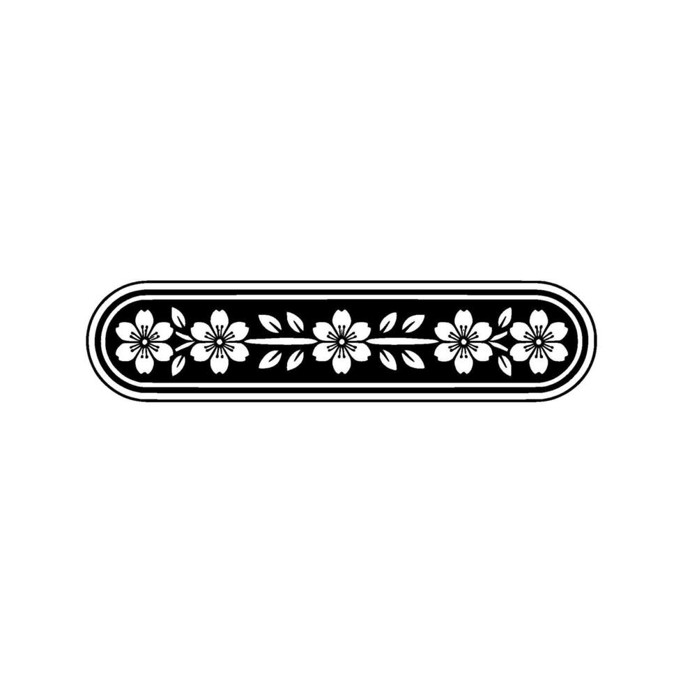 Elegant Sakura Blossom Border, Minimalist vector