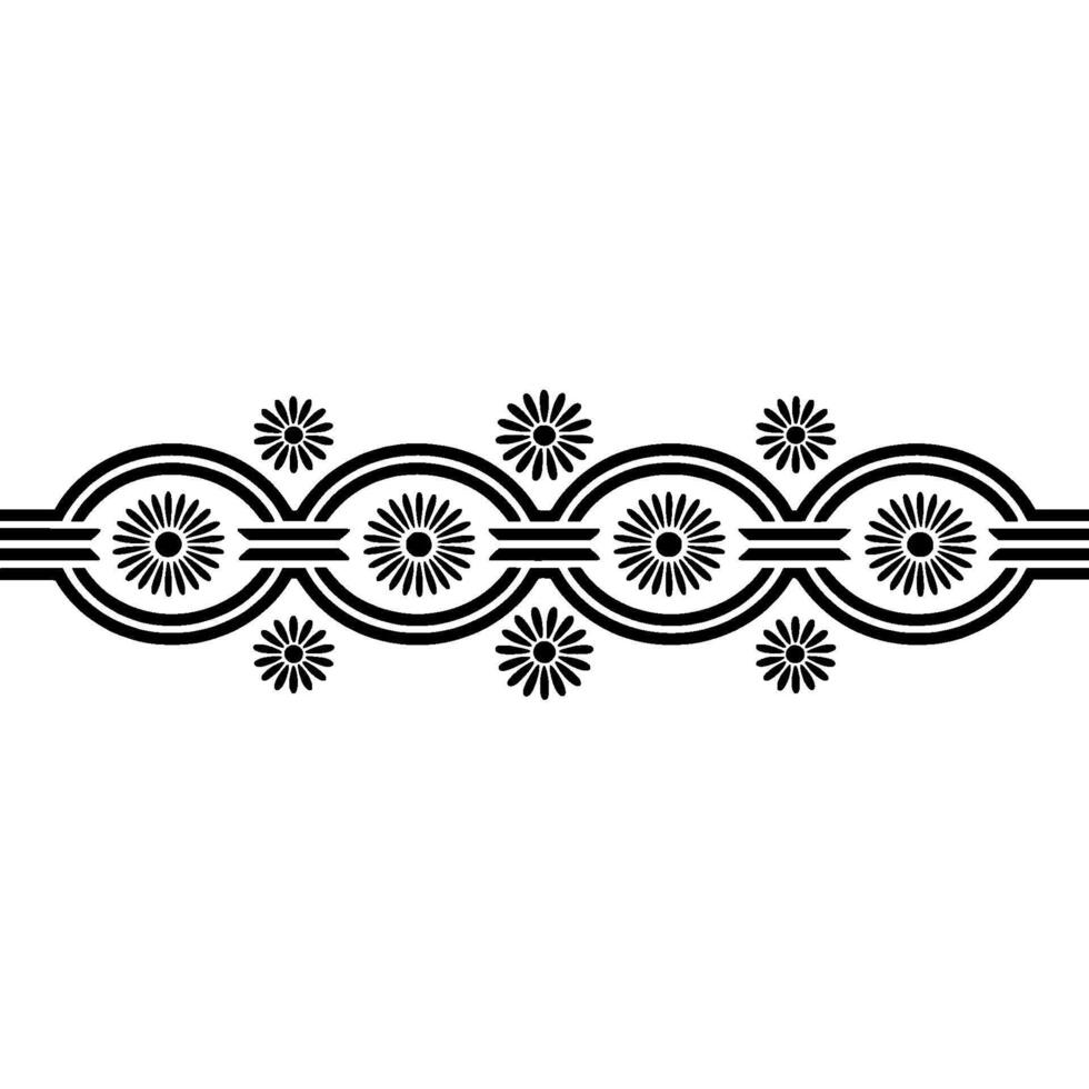 Geometric Border, Stylized Radial Pattern, Minimalist vector