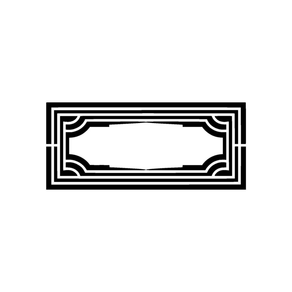 Art Deco Frame, Elegant Border, Vintage , Minimalist Layout, Rectangle vector