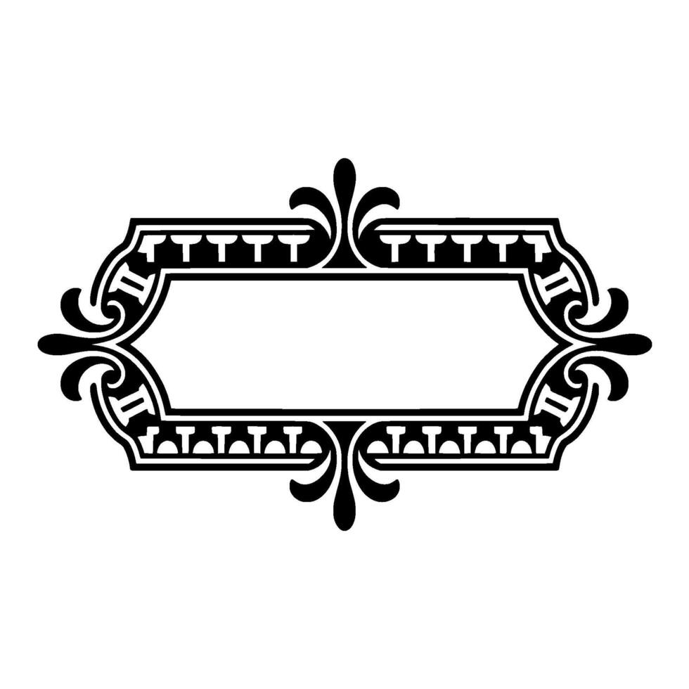 Ornate Black Frame, Vintage Decorative Border, Elegant vector