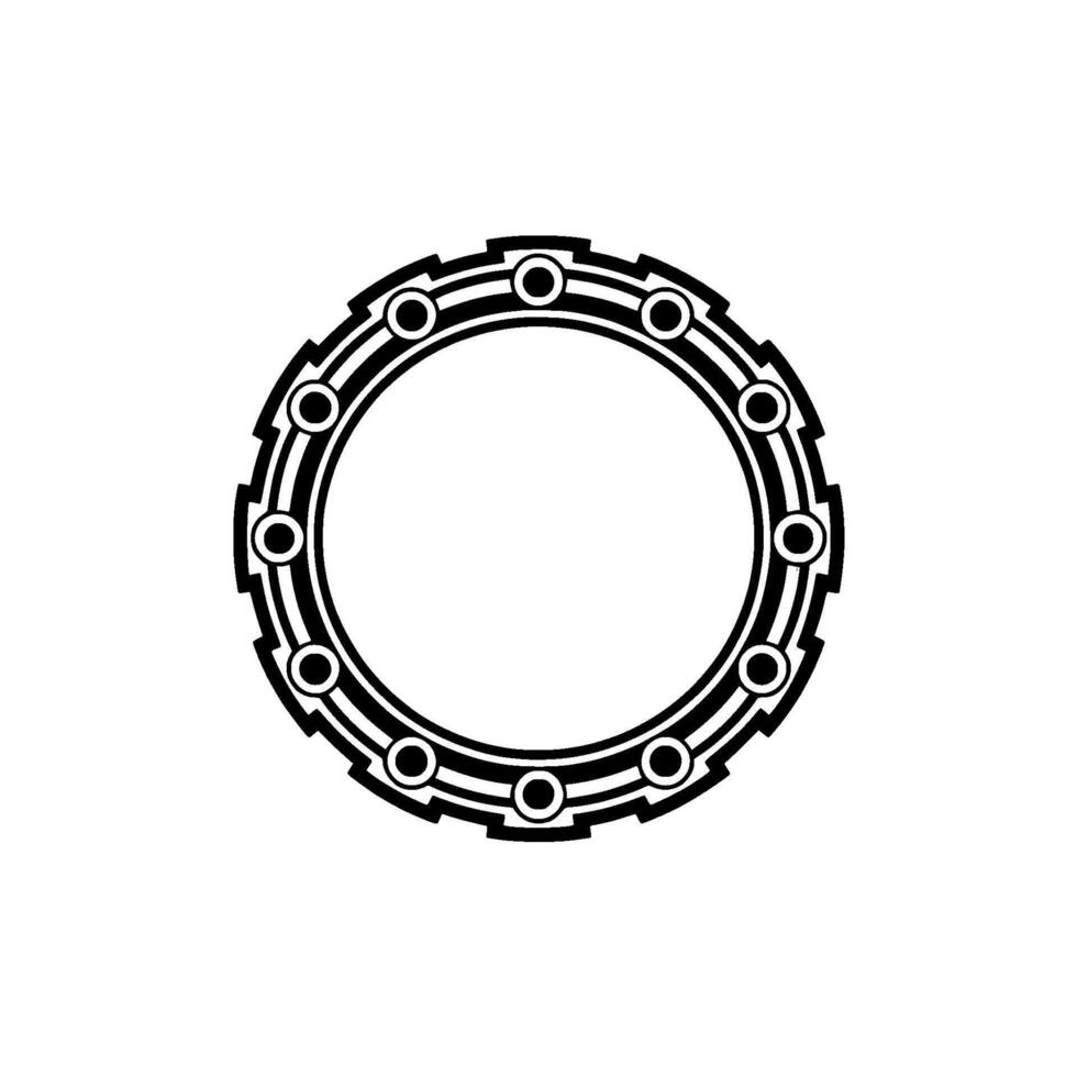 Geometric Portal, Retro Circuitry, Minimalist vector