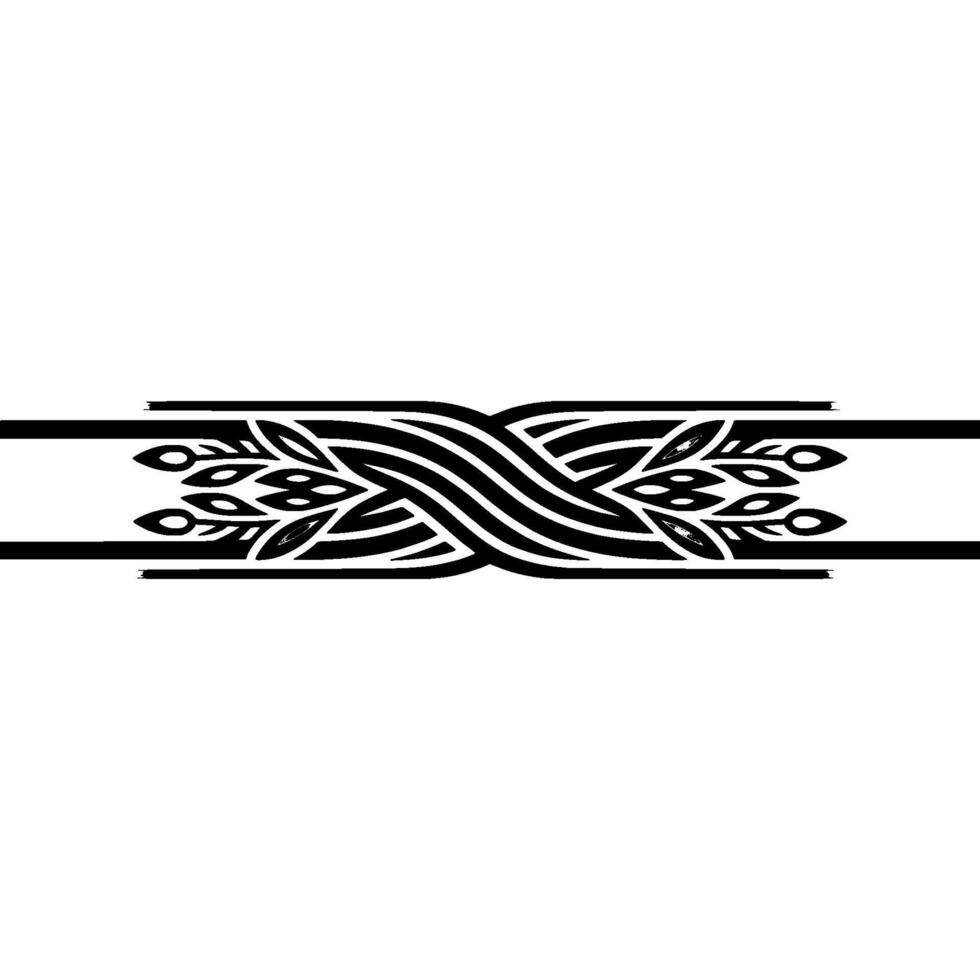 Stylized Swirl Border, Botanical Ornamentation vector