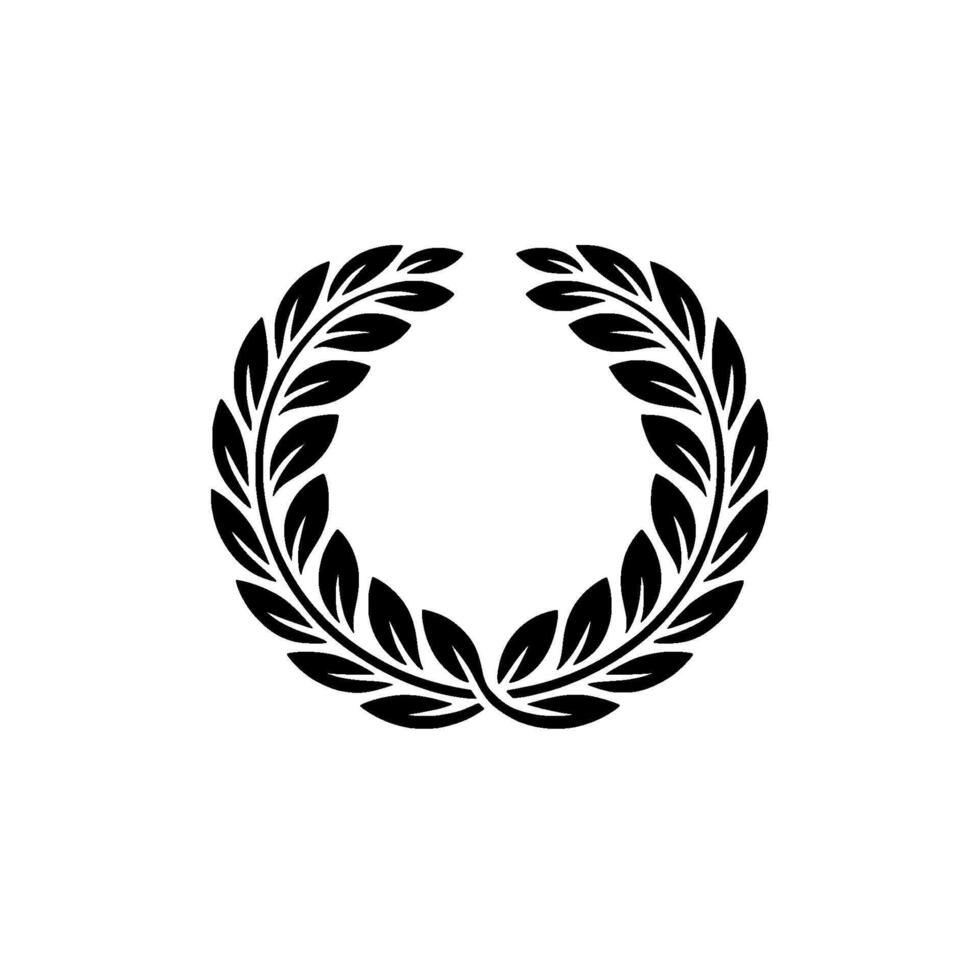 Elegant Laurel Wreath, Minimalist Emblem, Victory Symbol vector