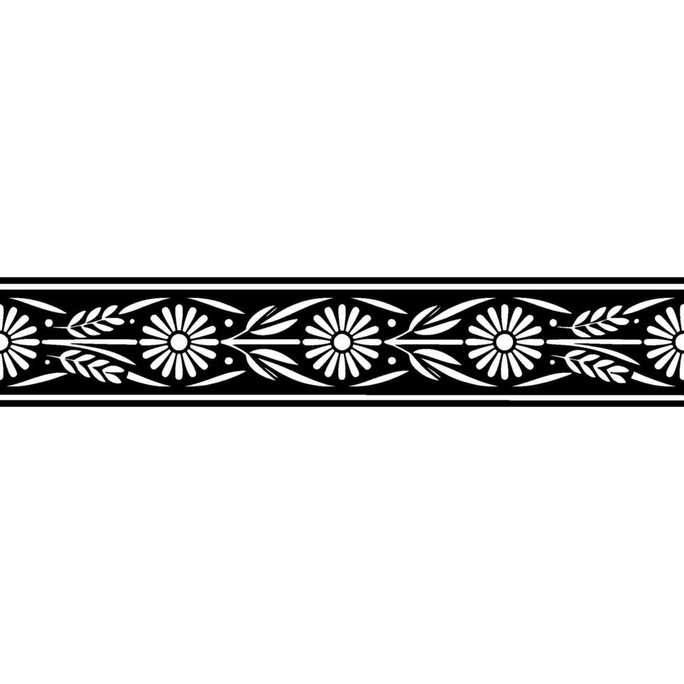Elegant Botanical Border, Vintage Style, Ornamental vector