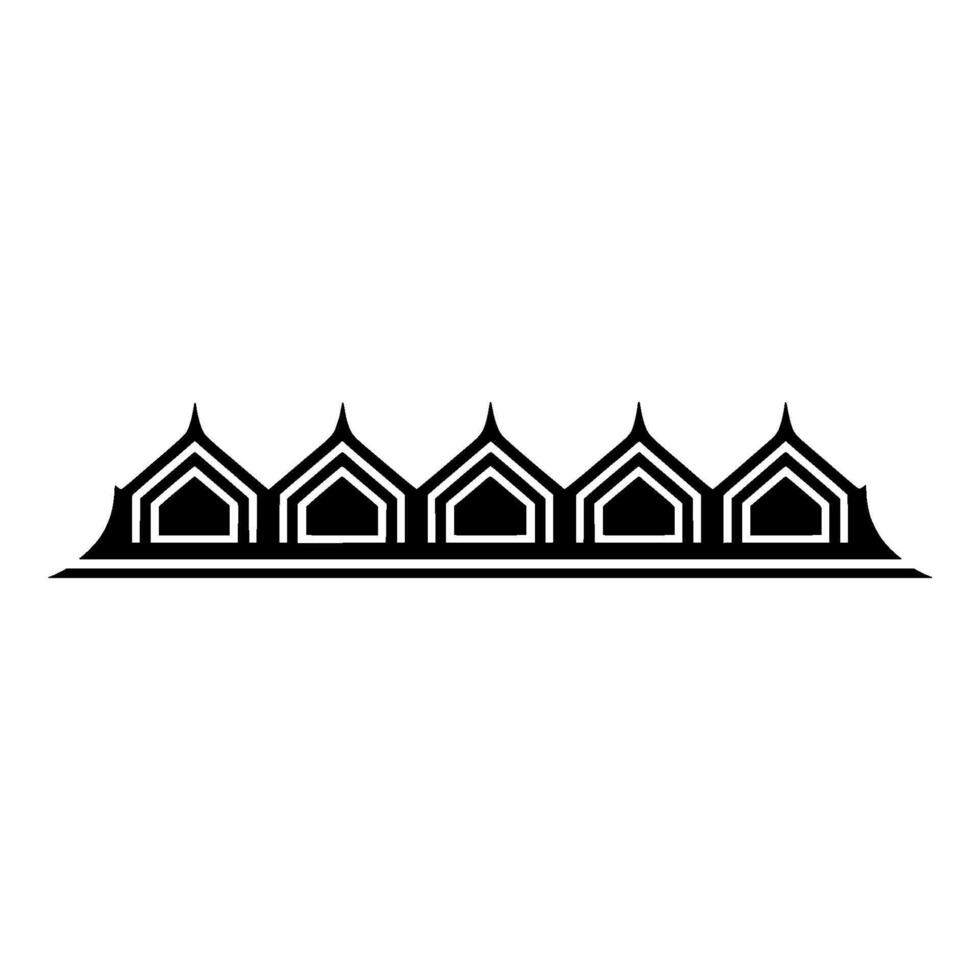 Geometric Mosque Row, Minimalist , Serene Silhouette vector