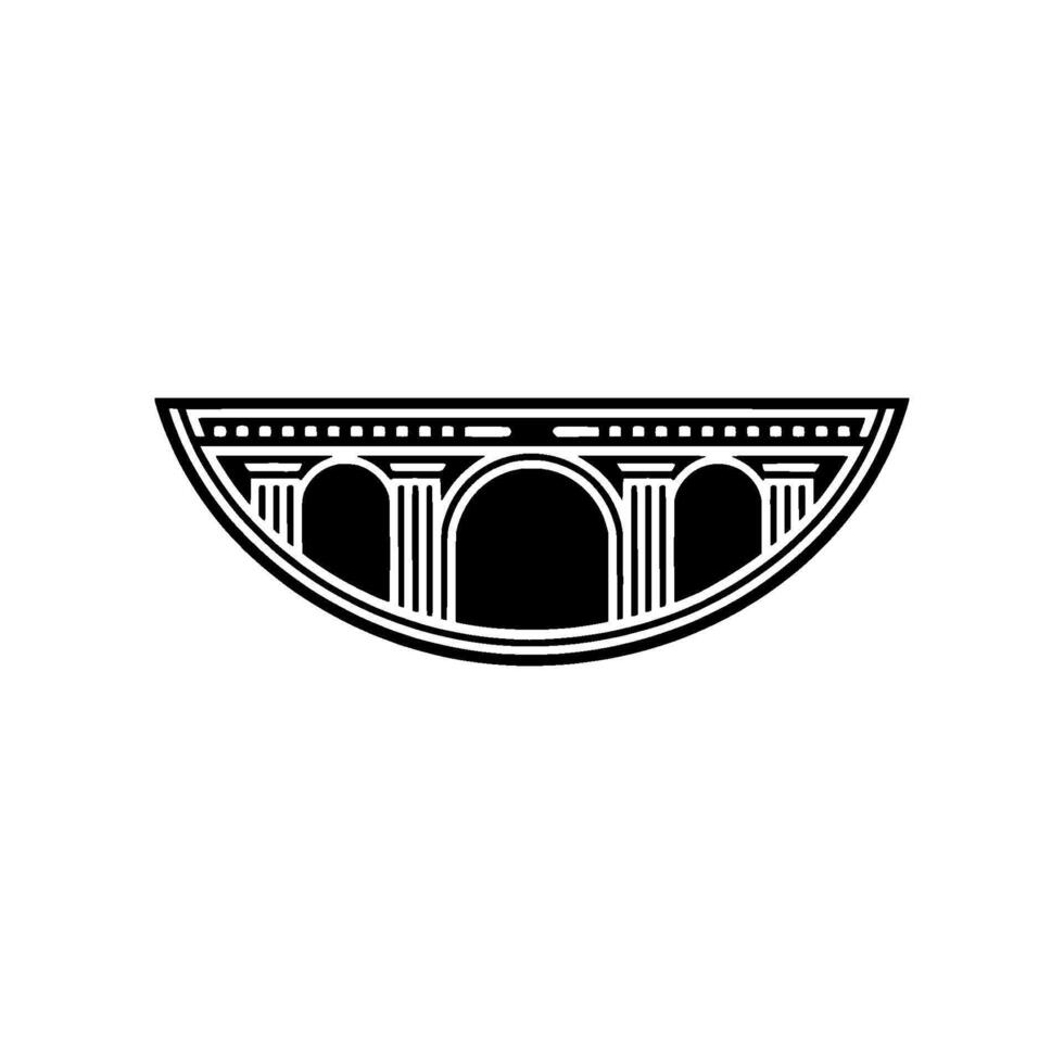 Geometric Archway Emblem, Minimalist vector