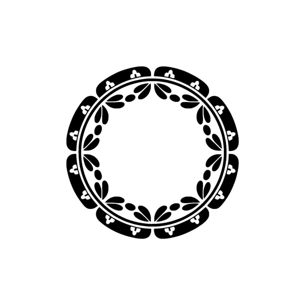 Elegant Circular Botanical Frame, Vintage Style - Floral vector