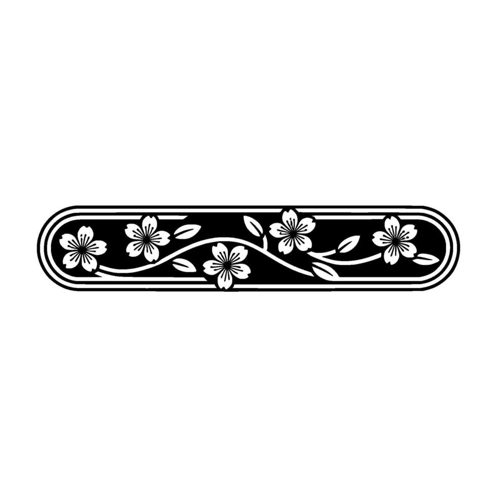 Elegant Sakura Blossom Border, Japanese vector