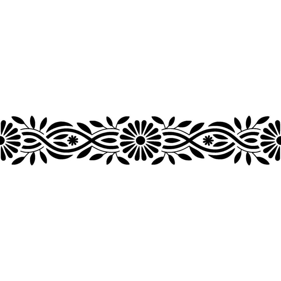 Elegant Black Floral Border, Vintage, Botanical vector