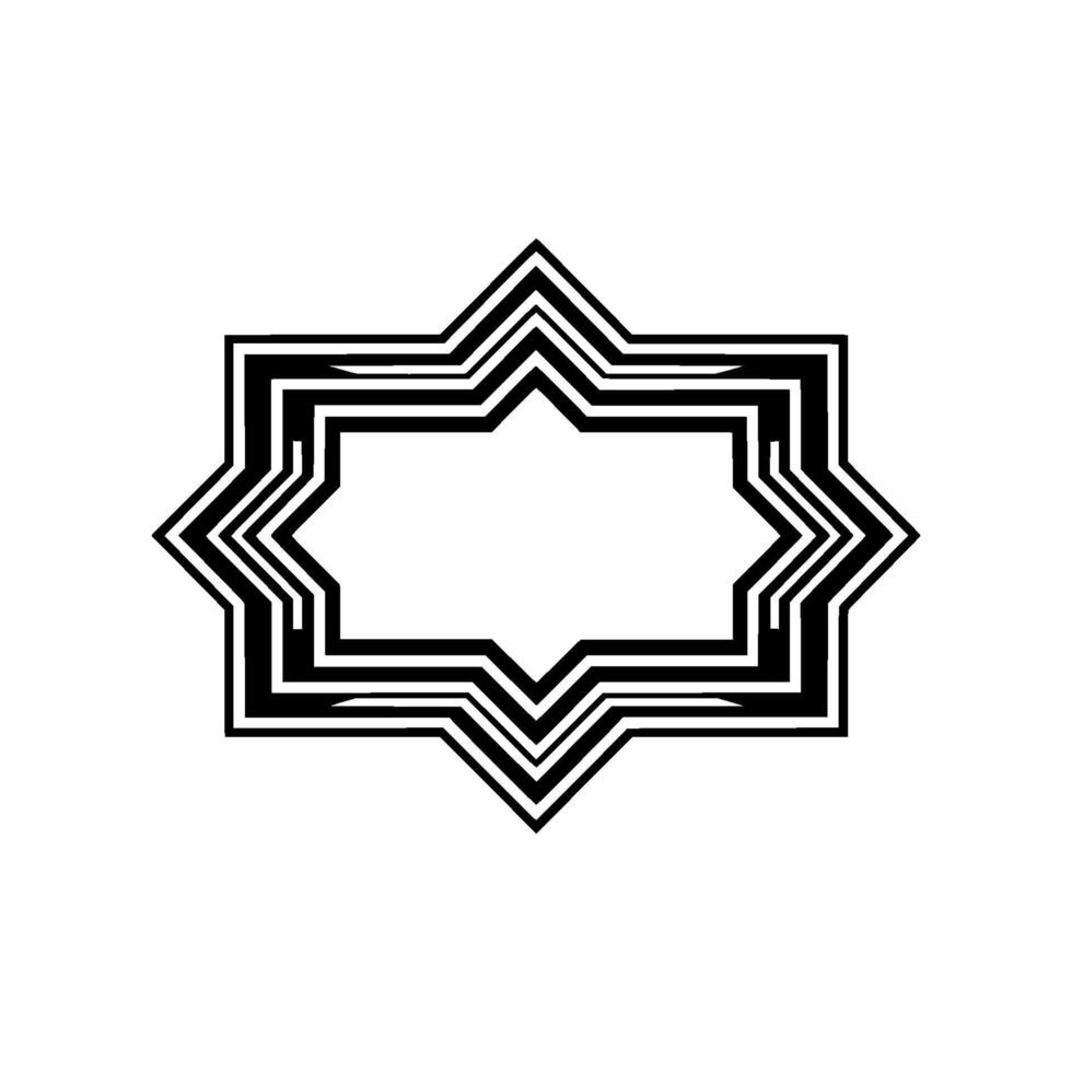 Geometric Star Frame, Minimalist , Elegant Outline, Composition vector