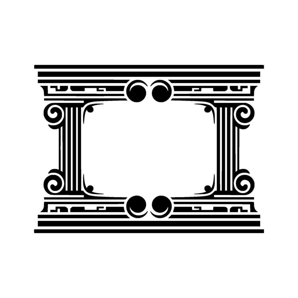 Art Deco Frame, Classical Columns, Geometric Ornamentation vector