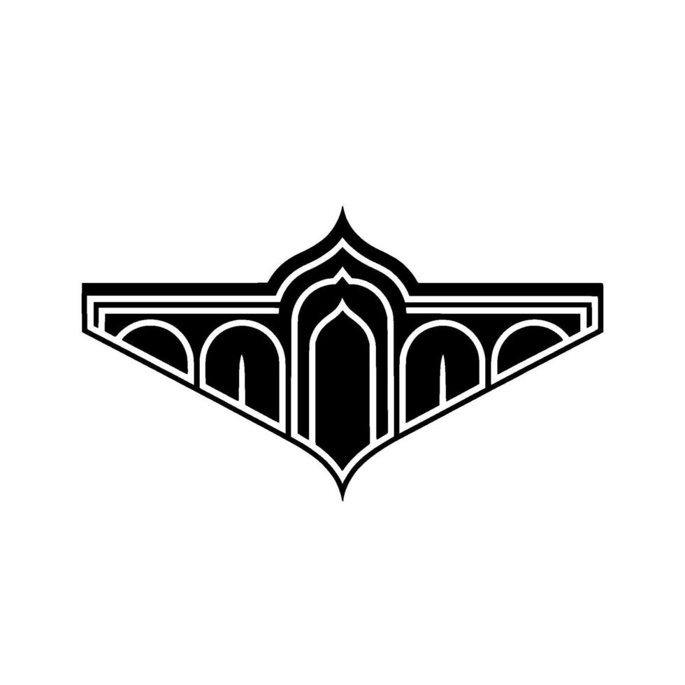 Geometric Mosque Arch Emblem, Minimalist vector