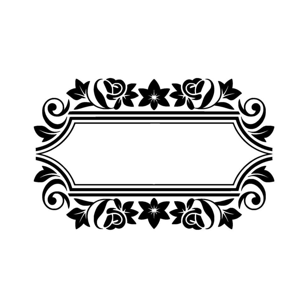 Elegant Floral Frame, Vintage , Decorative Border, Pattern vector