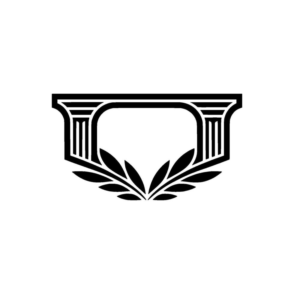 Art Deco Shield Emblem, Classical Revival, Elegant Protection vector
