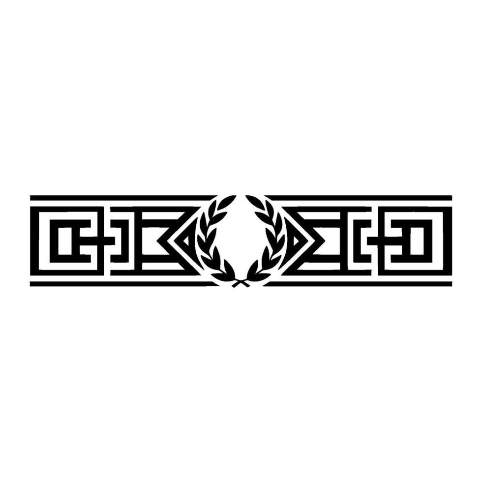 Geometric Deco Border with Laurel Wreath vector