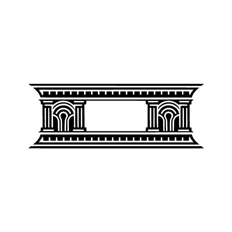 Geometric Temple Silhouette, Minimalist, Minimalism vector