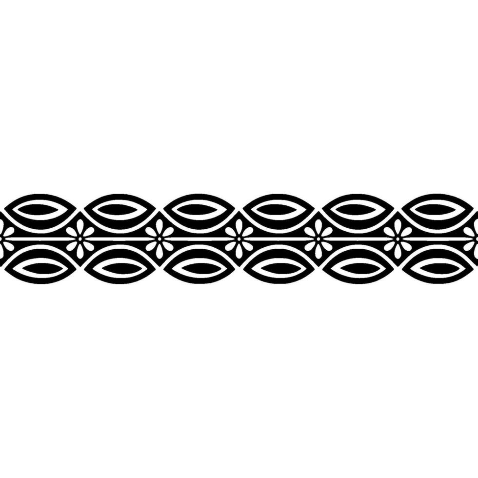 Geometric Floral Border, Mid-Century Modern vector