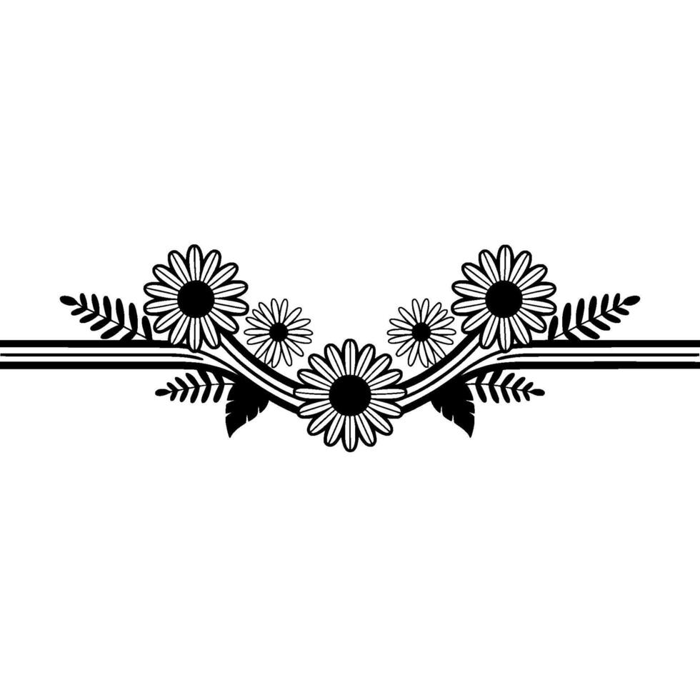 Elegant Floral Border, Vintage , Decorative Element - Divider vector
