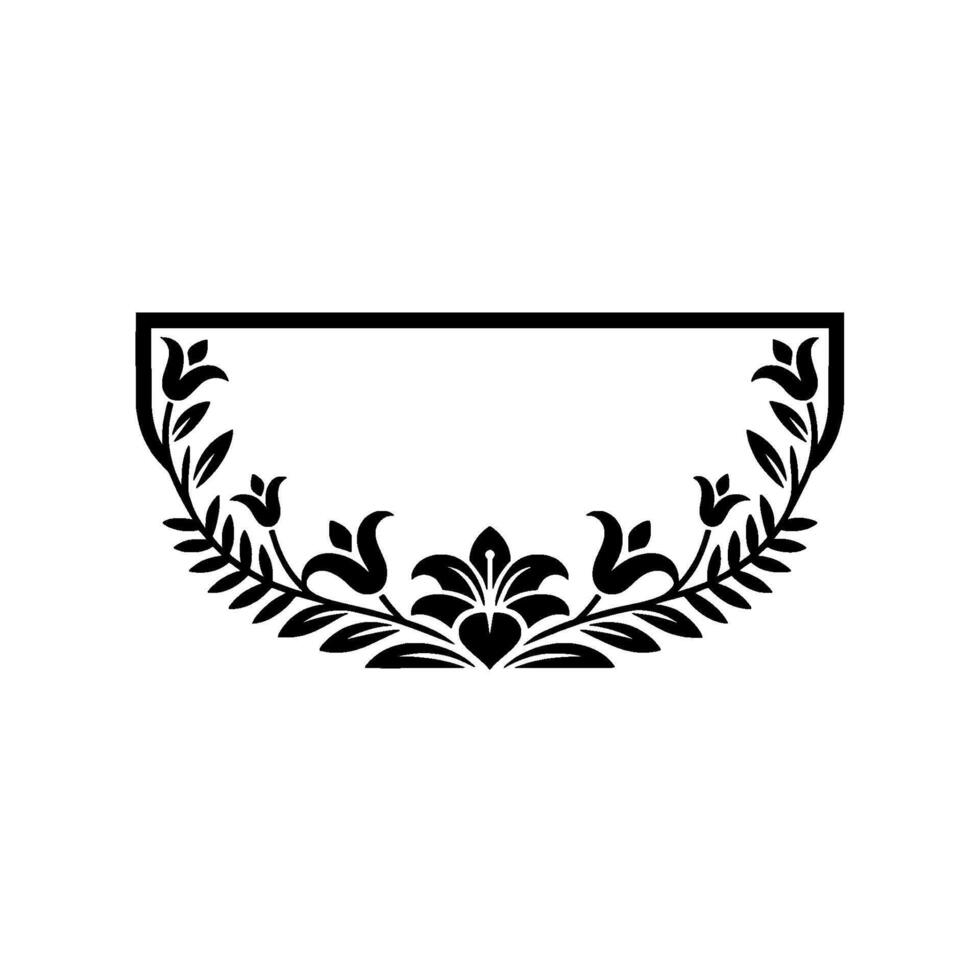 Elegant Floral Frame, Vintage , Minimalist Ornamentation, Botanical vector
