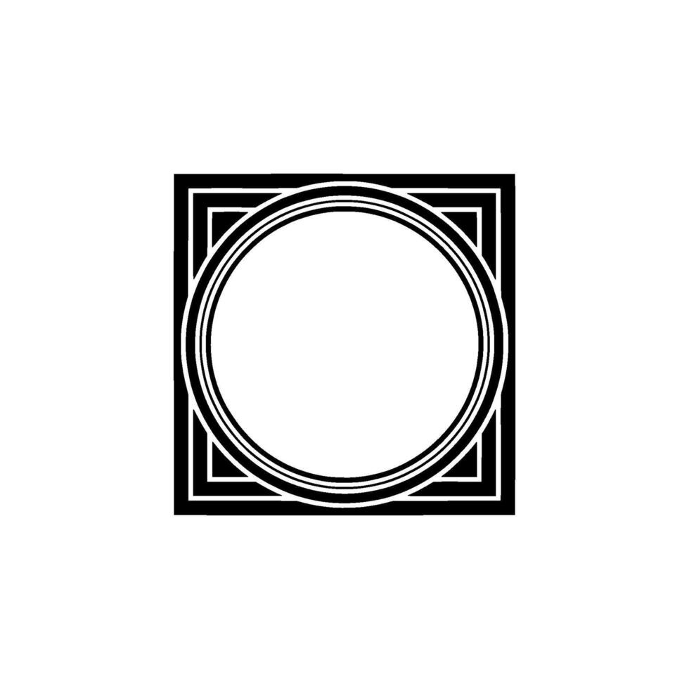 Geometric Circle Frame, Minimalist , Elegant Outline, Square vector