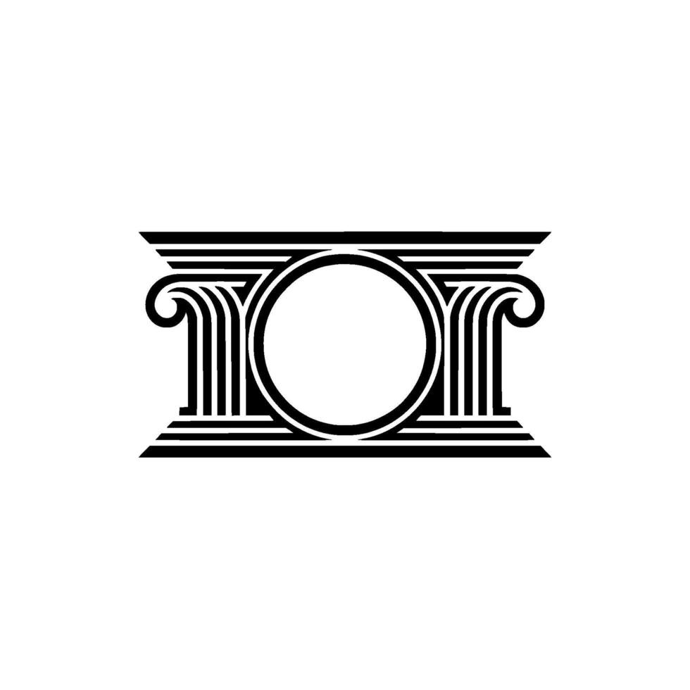 Geometric Temple Emblem, Classic , Minimalist, Architecture vector