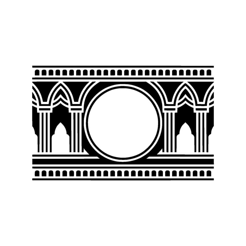 Geometric Arch Ornament, Minimalist , Vintage Aesthetic vector