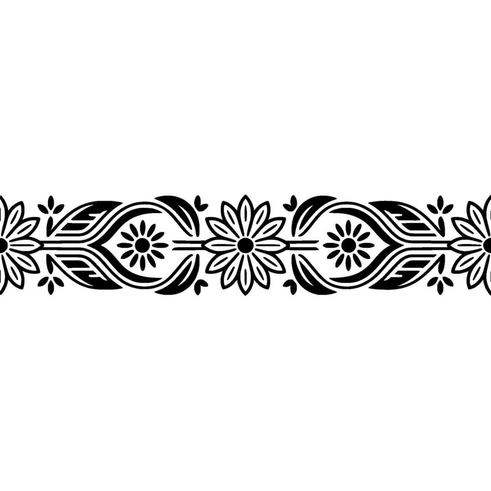 Intricate Floral Border, Vintage Style, Decorative Element, Elegant vector