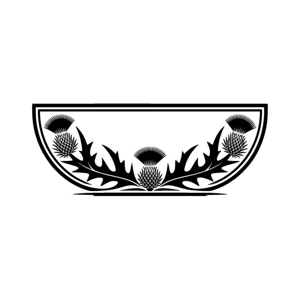 Stylized Thistle Emblem, Vintage Botanical Illustration vector