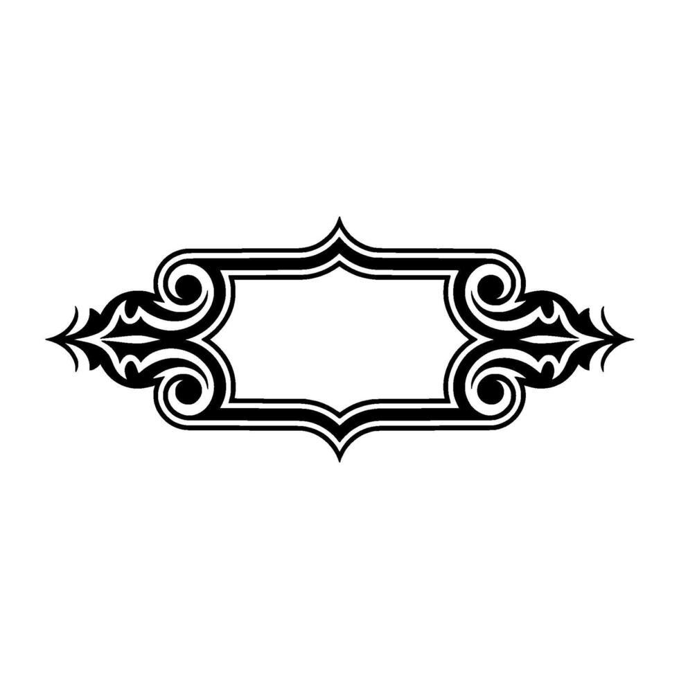 Ornate Black Frame, Elegant Decorative Border, Vintage Element vector
