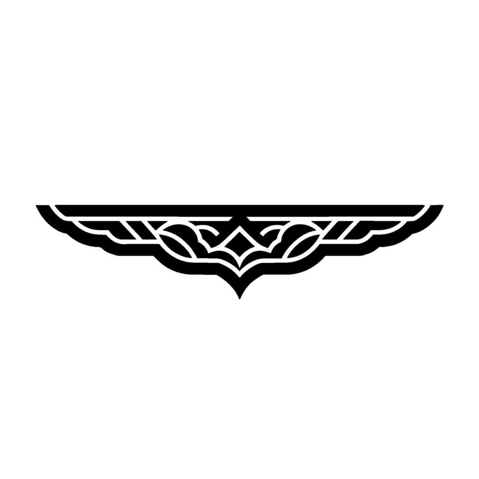 Intricate Winged Ornament, Vintage Style, Decorative Border vector