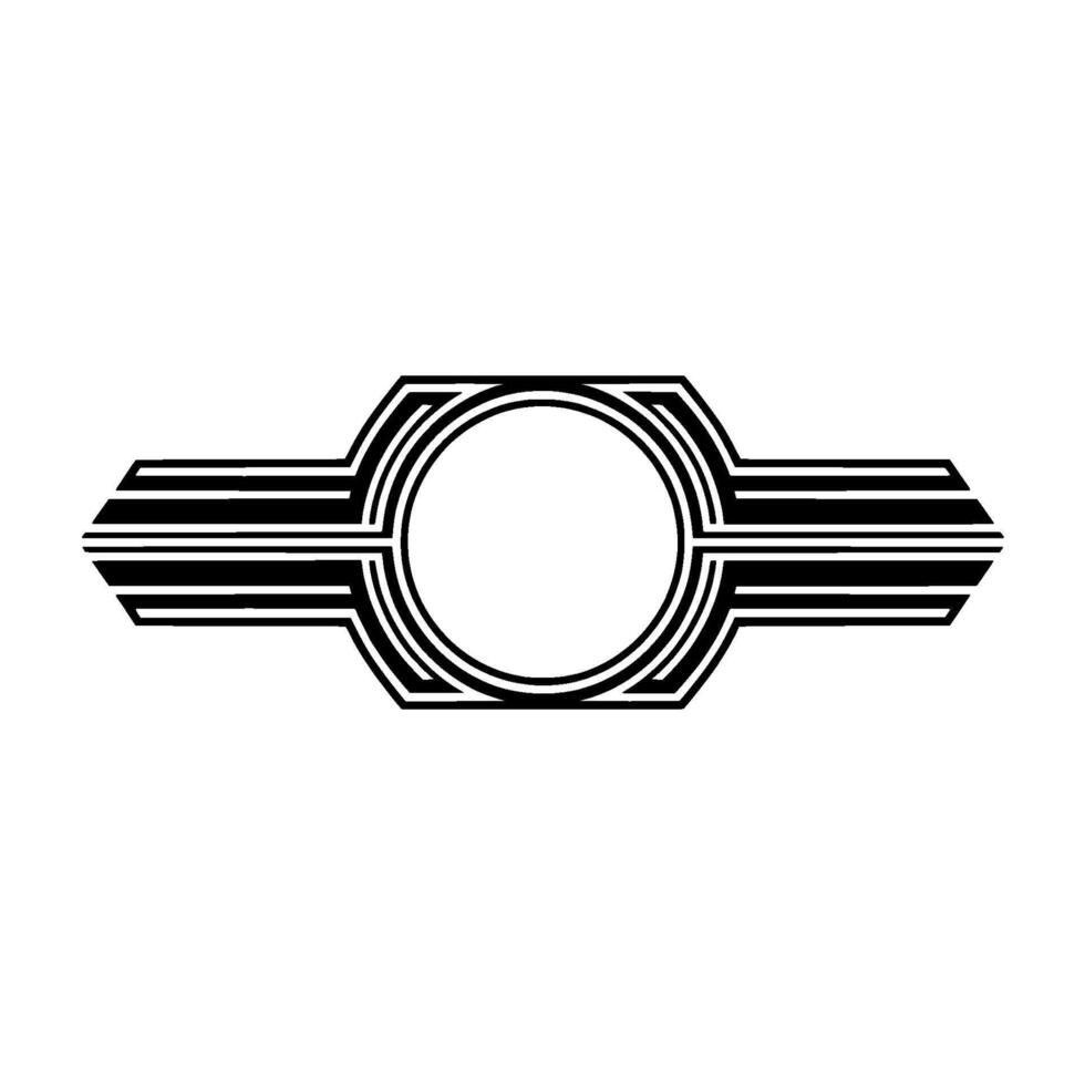 Art Deco Geometric Ornament, Minimalist, Circular vector