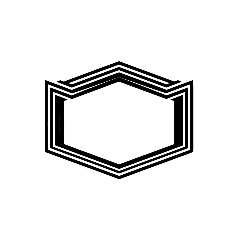 Geometric Hexagon Frame, Minimalist , Modern Layout, Minimalism vector