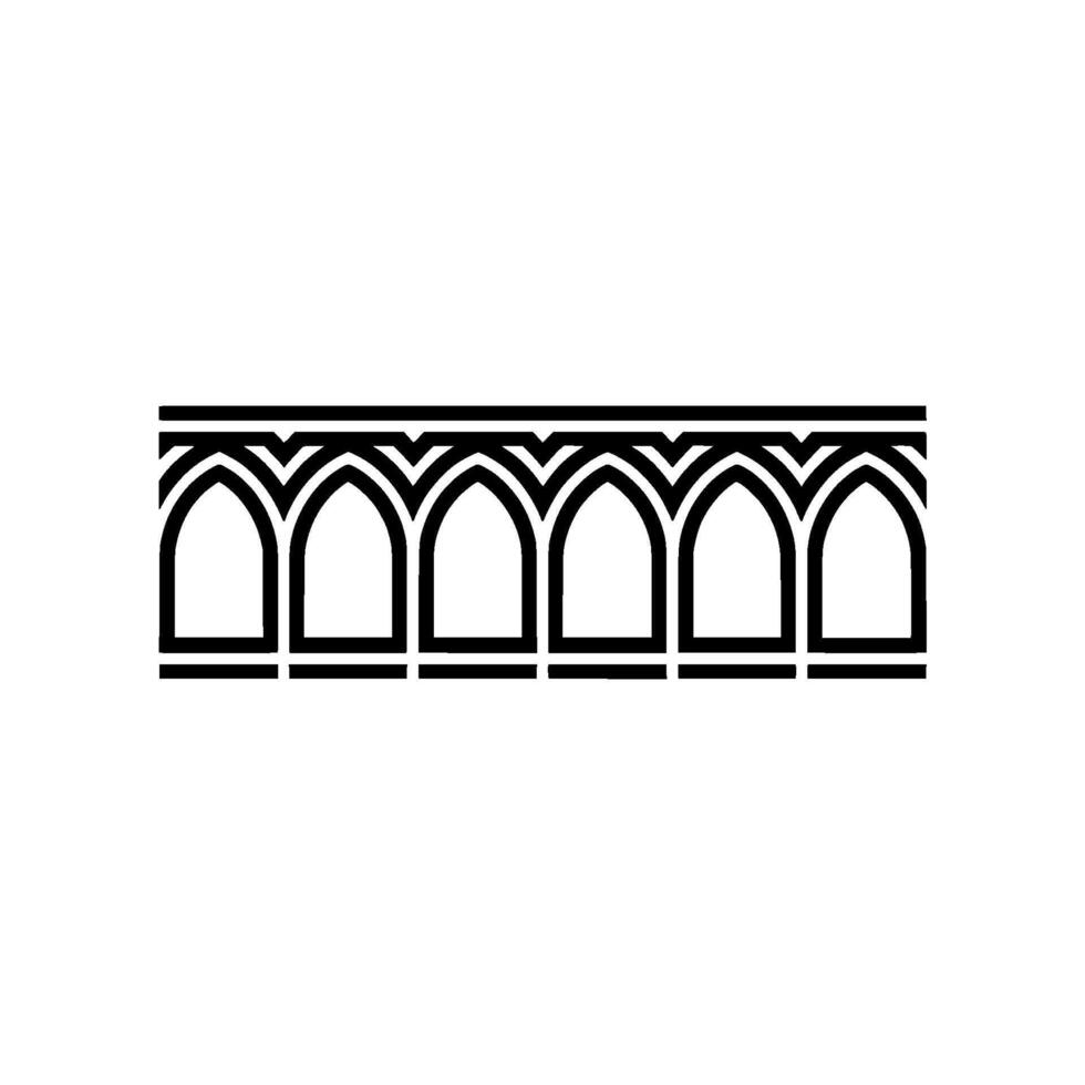 Gothic Arch Border, Elegant , Minimalist Ornamentation vector
