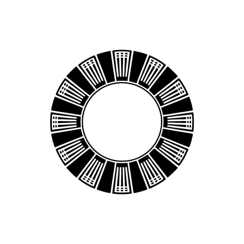 Geometric Radial Emblem, Minimalist, Abstract vector