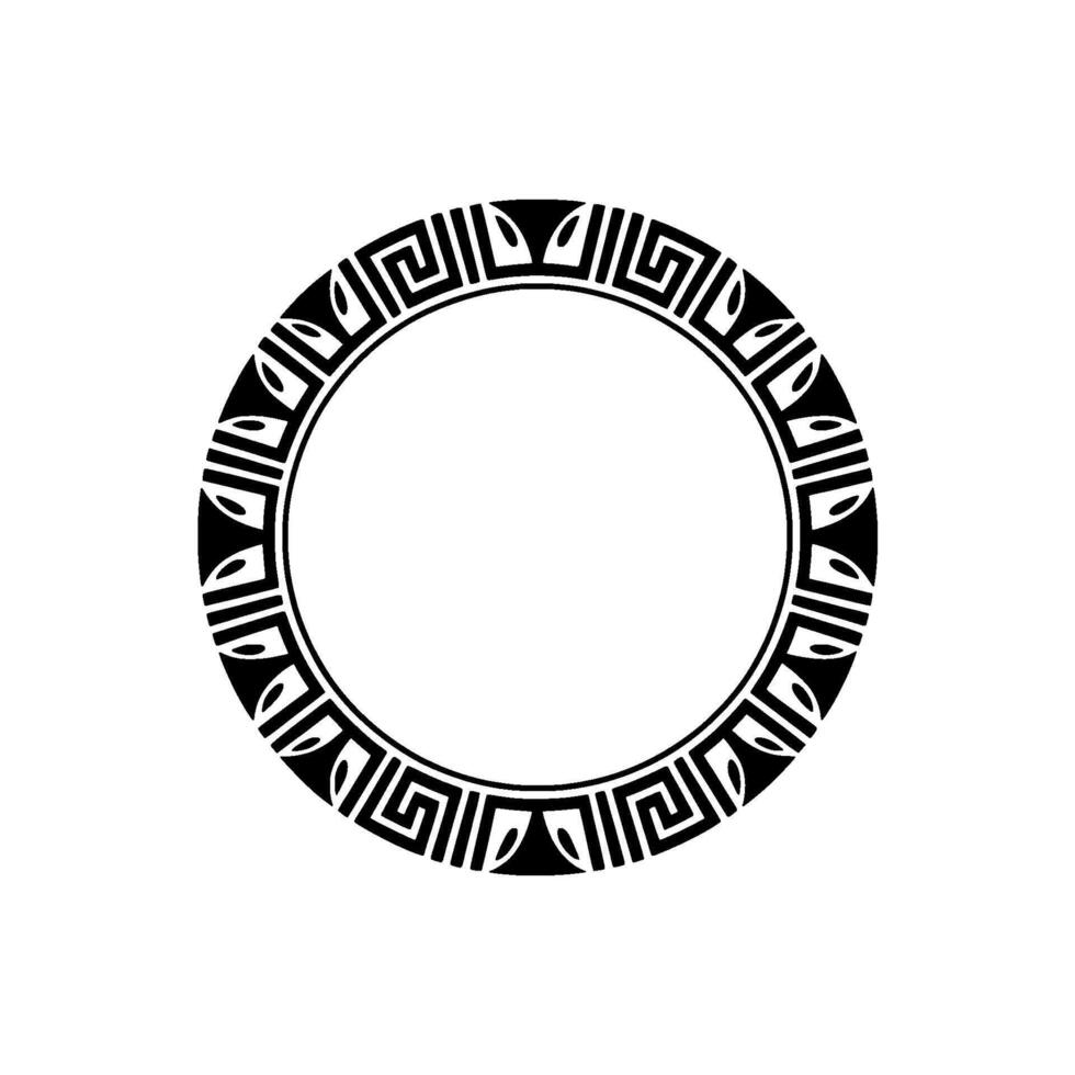 Geometric Greek Border, Minimalist , Circular Frame vector