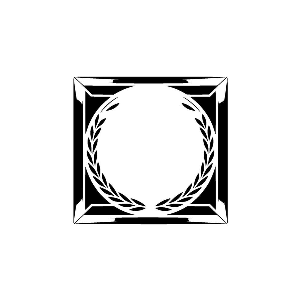 Geometric Laurel Frame, Modern Emblem vector