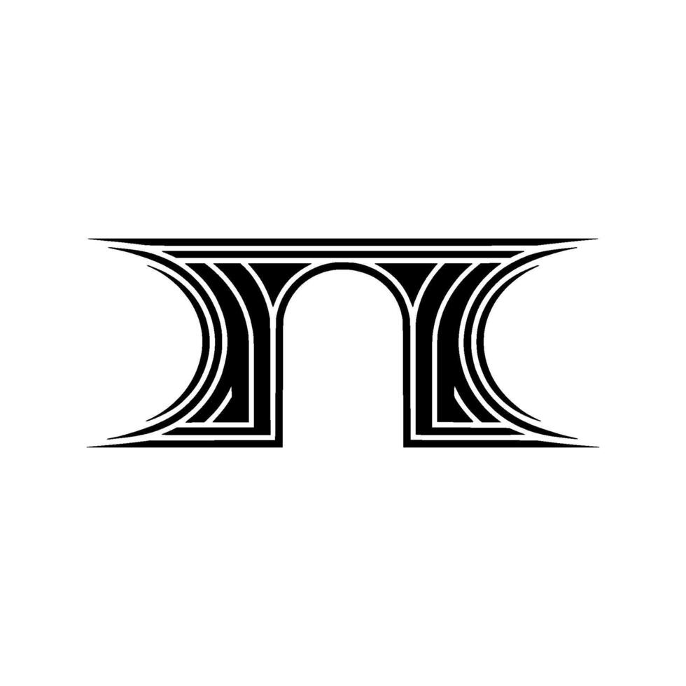 Geometric Archway, Stylized Black White, Minimalist vector