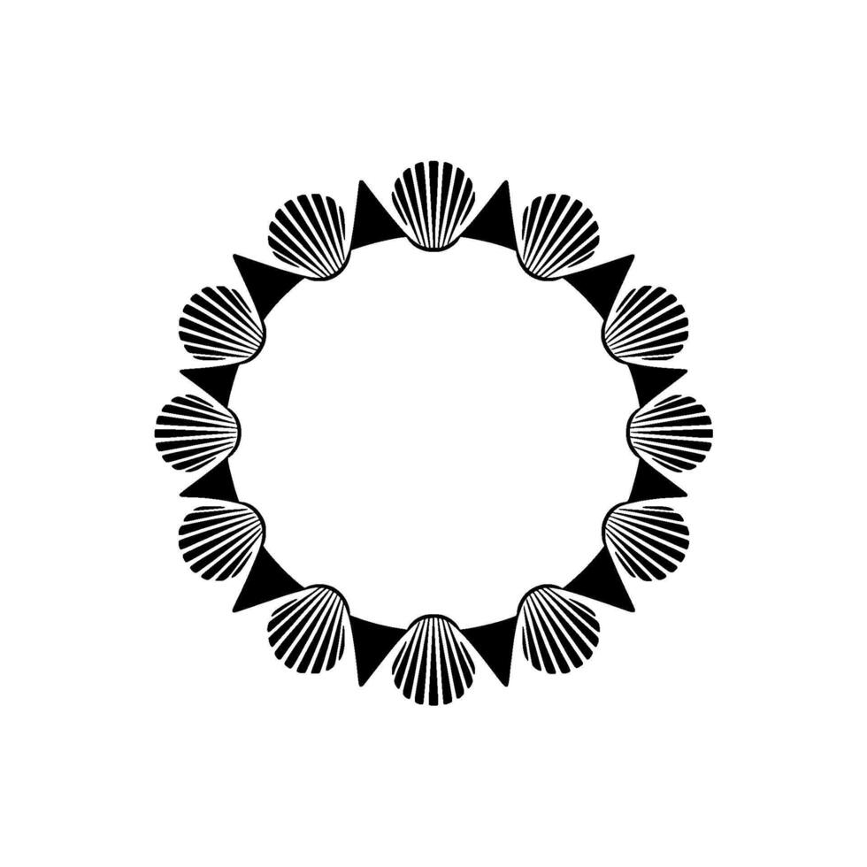 Minimalist Seashell Circle, Tranquil Coastal vector