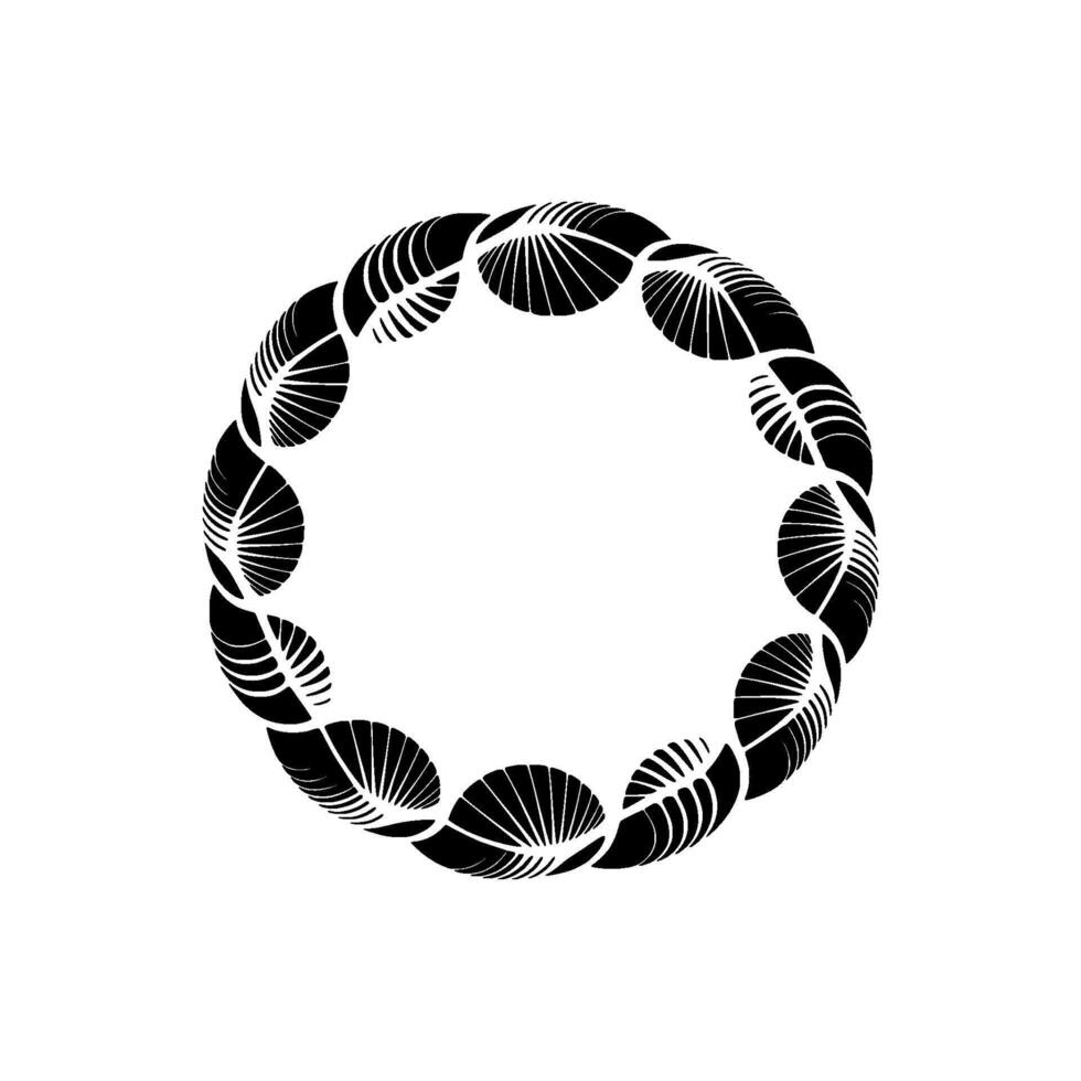 Stylized Tropical Leaf Wreath, Minimalist vector