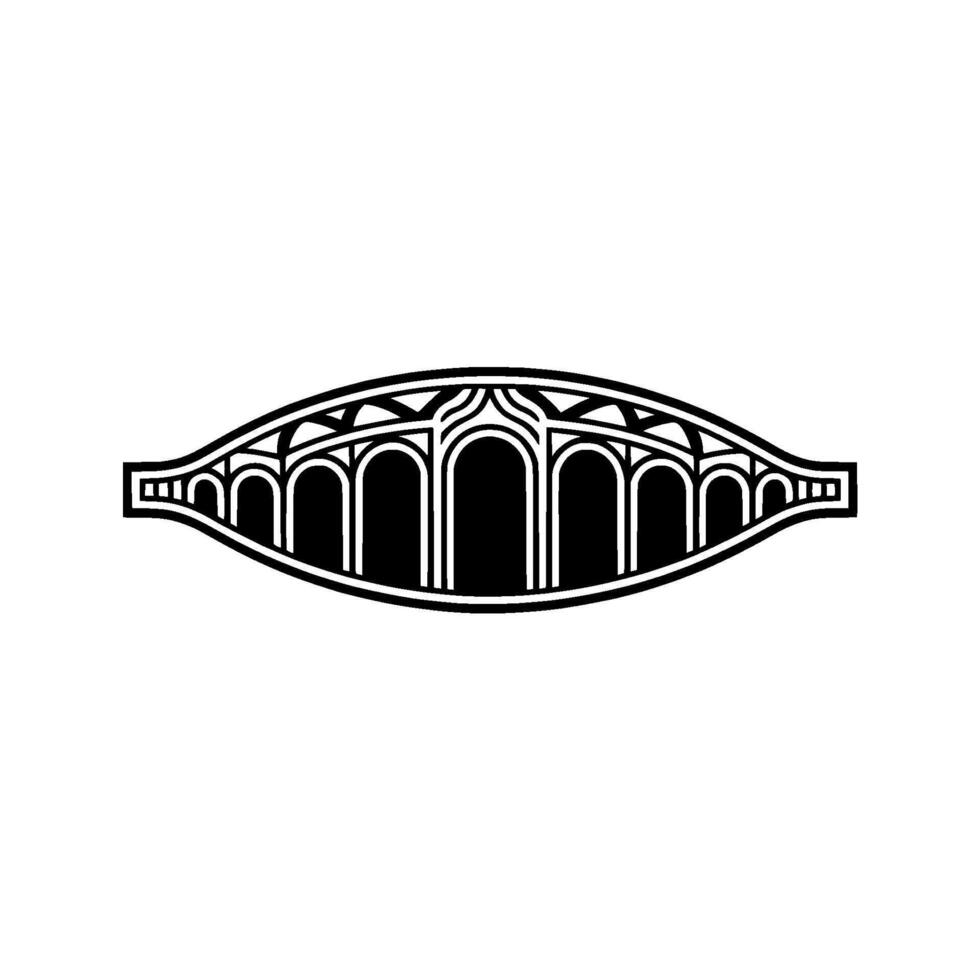 Art Deco Bridge Emblem, Geometric , Minimalist vector