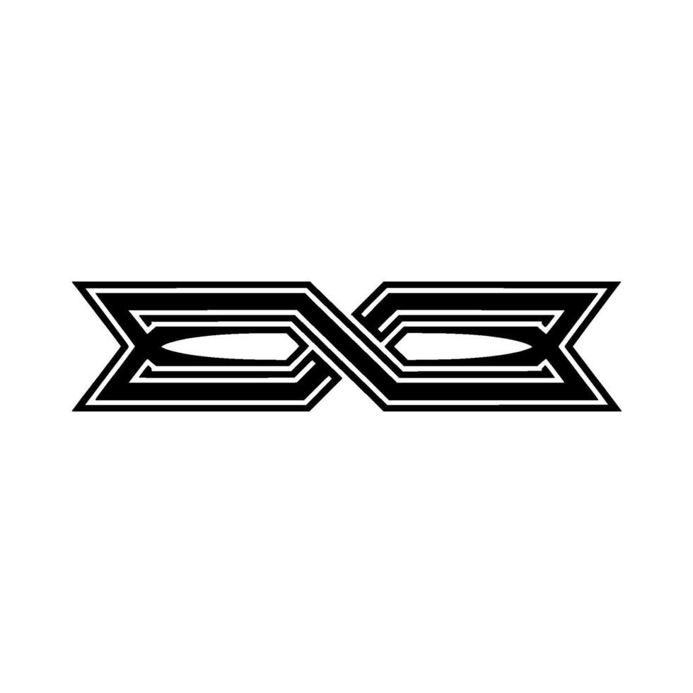 Abstract Interlocking X Symbol, Minimalist vector