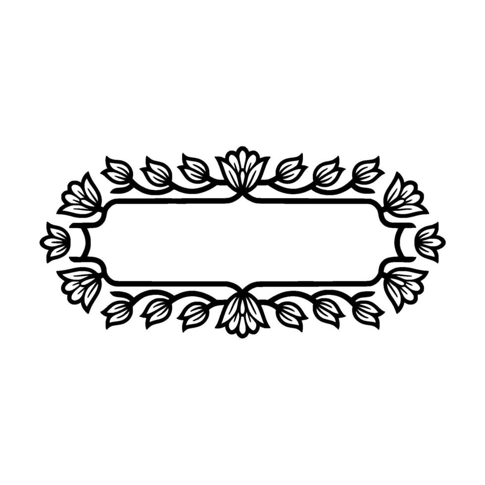 Elegant Floral Frame, Vintage Element, Border vector