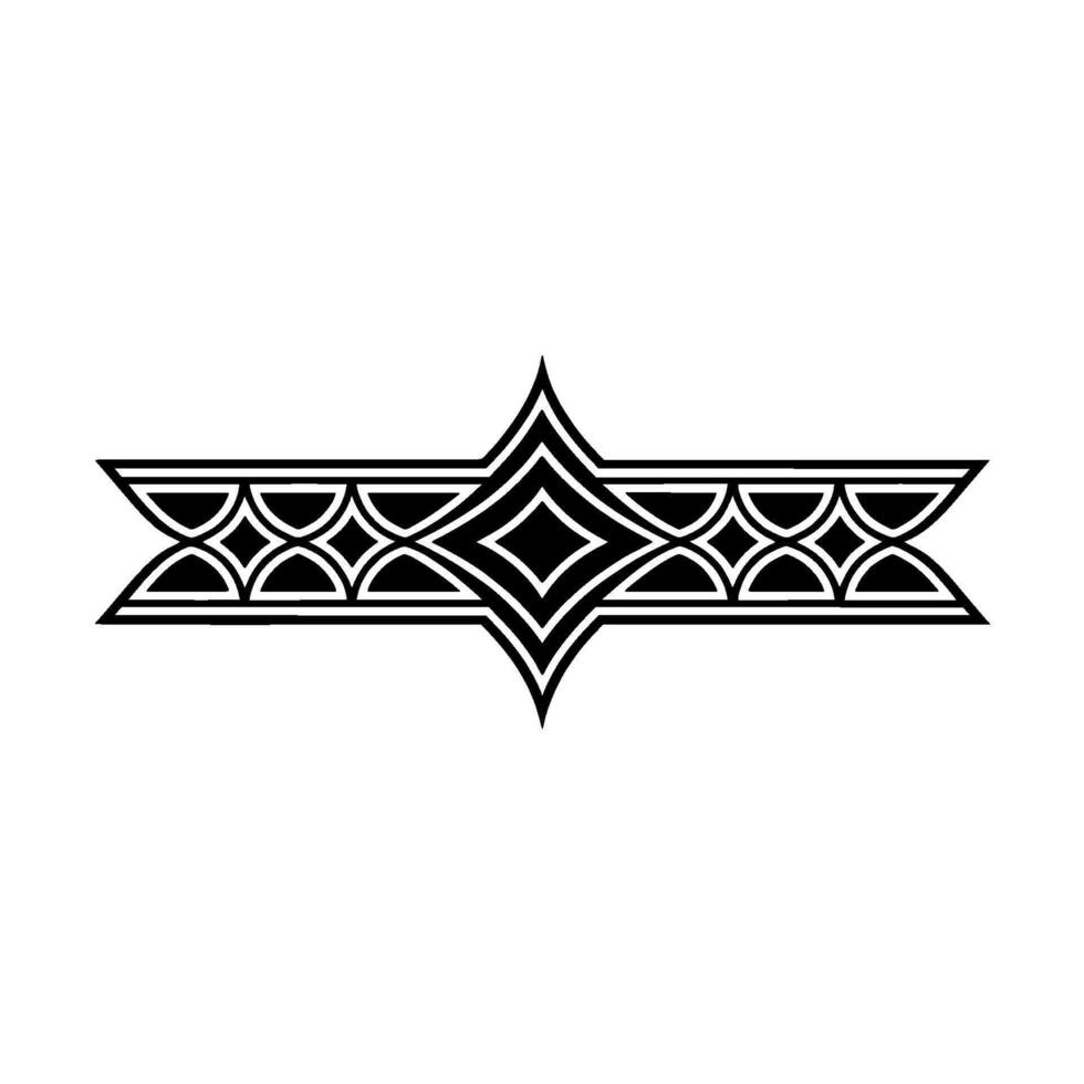 Geometric Deco Border,Stylized Black White, Ornament vector