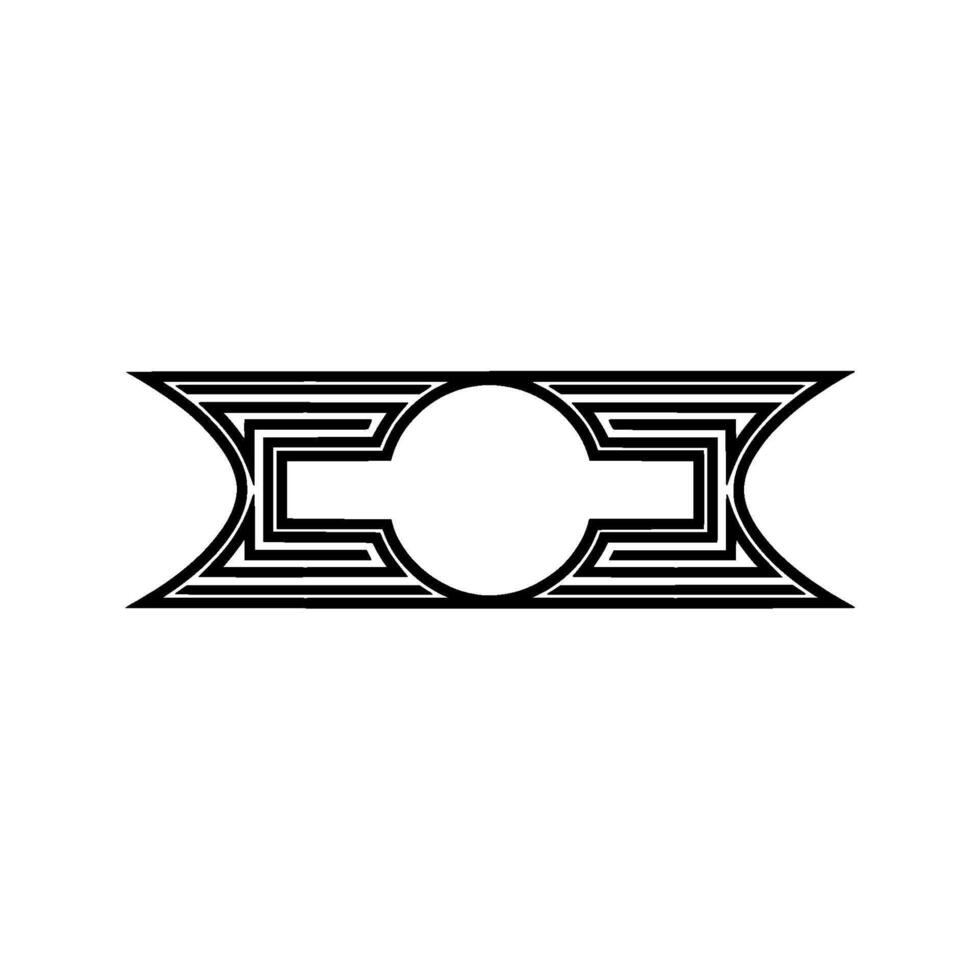 Geometric Deco Emblem, Minimalist ,Circular Motif vector