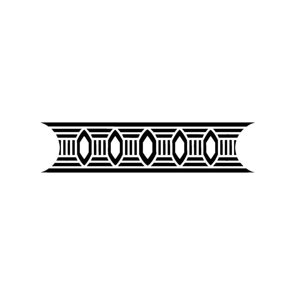 Geometric Deco Border, Streamlined , Minimalist Pattern - Linear vector