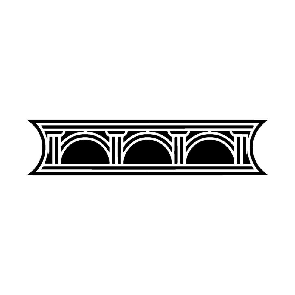 Geometric Arch Ornament, Vintage Style, Minimalist, Lineart vector