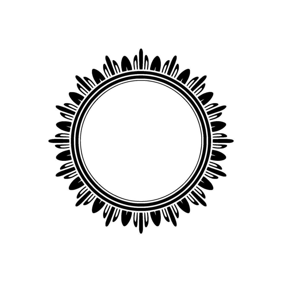 Stylized Circular Frame, Geometric Ornamentation, Minimalist vector