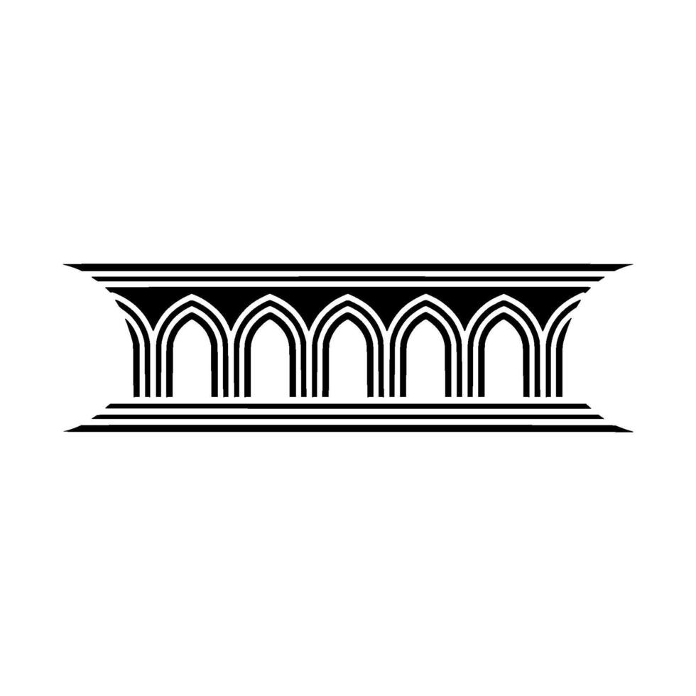 Gothic Archway Silhouette, Minimalist - Linear vector