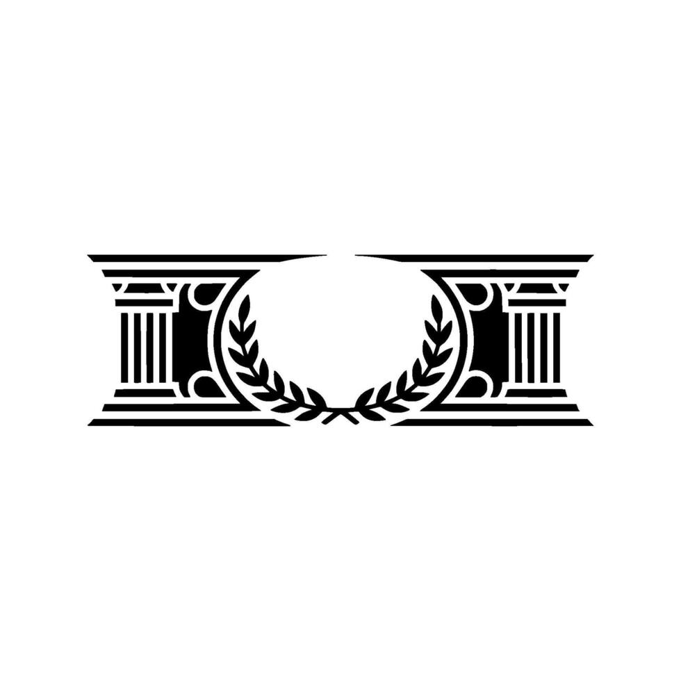Classical Emblem Laurel Wreath Column Border. vector